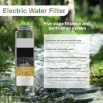 Portable Electric Water Filter with Features 0.01-Micron 5-Stage Filtration, Emergency Light, USB Charging, Compass. Electric Water Filter Ideal for Short Outdoor Trips, Camping