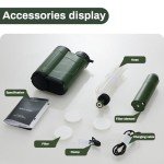 Portable Electric Water Filter with Features 0.01-Micron 5-Stage Filtration, Emergency Light, USB Charging, Compass. Electric Water Filter Ideal for Short Outdoor Trips, Camping