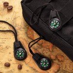 BBTO 100 Pieces Mini Survival Compass Outdoor Camping Hiking Pocket Compass Liquid Filled Mini Compass for Paracord Bracelet Necklace Key Chain