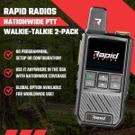 Rapid Radios Nationwide LTE Walkie-Talkie - Two-Way Radio - Unlimited Range POC Two Way Radios Set
