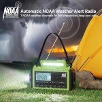 Emergency Radio,5000 NOAA Weather Radio with AM/FM/NOAA/SW,SOS Battery Operated Radio,5 Way Powered Emergency Hand Crank with USB Charger, Flashlight, Reading Lamp, Headphone Jack for Outdoor