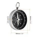 PATIKIL Pocket Compass, Survival Sports Navigation Compass with Key Ring for Outdoors Camping Hiking, White