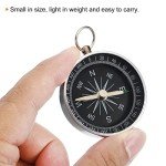 PATIKIL Pocket Compass, Survival Sports Navigation Compass with Key Ring for Outdoors Camping Hiking, White