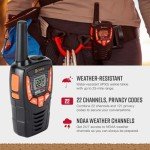 Cobra ACXT345 Weather-Resistant Walkie Talkies - Rechargeable, 22 Channels, Long Range 25-Mile Two-Way Radio Set (2-Pack)