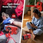 7400mWh Weather Emergency Radio, Portable SolarHand Crank Radios, Type-C USB Charge AM/FM/NOAA Radio 1W LED Flashlight 2000mAh Battery Powered Phone Charger, SOS Function for Emergencies