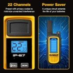 DEWALT DXFRS300 1 Watt Heavy Duty Walkie Talkies - Waterproof, Shock Resistant, Long Range & Rechargeable Two-Way Radio with VOX (6 Pack w/Gang Charger) (DXFRS300-BCH6)