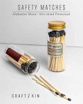 Craft & Kin Premium Long Matches for Candles, Decorative in Apothecary Jar, Colorful Long Wooden Safety, Long Stick Matches (Black)