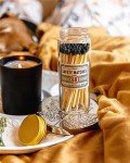 Craft & Kin Premium Long Matches for Candles, Decorative in Apothecary Jar, Colorful Long Wooden Safety, Long Stick Matches (Black)