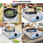 Propane Gas Cooktop，Single Burner Gas Stove Stainless Steel Portable Gas Stove，Auto Ignition Camping Single Burner LPGfor RV, Apartments, Outdoor