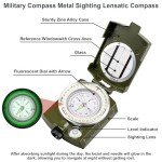 Aosdc Compass Hiking Compass - Navigation, Pocket, Waterproof, Shockproof, Military - Hiking, Climbing, Biking, Exploring, Geology, Outdoor Activities
