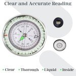 Aosdc Compass Hiking Compass - Navigation, Pocket, Waterproof, Shockproof, Military - Hiking, Climbing, Biking, Exploring, Geology, Outdoor Activities