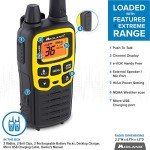 Midland® - T61VP3 X-TALKER - Two-Way Radio - 36 Channel FRS- Long Range Walkie Talkie, 121 Privacy Codes, & NOAA Weather Scan & Alert Black/Yellow, 2-Pack