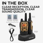Midland® - T61VP3 X-TALKER - Two-Way Radio - 36 Channel FRS- Long Range Walkie Talkie, 121 Privacy Codes, & NOAA Weather Scan & Alert Black/Yellow, 2-Pack