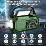 10000mAh Emergency Weather Radio with Solar Charging, Hand Crank Solar Portable AM/FM/NOAA Radio LED Flashlight Reading Lamp Compass Phone Charger SOS Alarm for Outdoor Camping