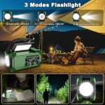 10000mAh Emergency Weather Radio with Solar Charging, Hand Crank Solar Portable AM/FM/NOAA Radio LED Flashlight Reading Lamp Compass Phone Charger SOS Alarm for Outdoor Camping