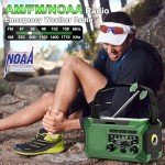 10000mAh Emergency Weather Radio with Solar Charging, Hand Crank Solar Portable AM/FM/NOAA Radio LED Flashlight Reading Lamp Compass Phone Charger SOS Alarm for Outdoor Camping