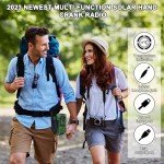 10000mAh Emergency Weather Radio with Solar Charging, Hand Crank Solar Portable AM/FM/NOAA Radio LED Flashlight Reading Lamp Compass Phone Charger SOS Alarm for Outdoor Camping