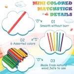 Geetery 1000 Pcs Colorful Craft Match Sticks 2 x 0.1 Inch Wooden Matchsticks DIY Matching Craft Match Sticks for Children Adult Crafting Art Making Kids Projects, 6 Colors