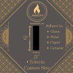 16 Count - Sheet of Adhesive Match Striker Strip Stickers (2" x 1/2") | Replacement Stryker Stricker for Safety Matches | Peel & Stick Flint Lighter Pad for Wood Mach Book (Solid Black, 16 Pack)