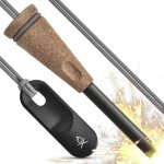 überleben Zünden PRO Ferro Rod Fire Starter for Survival – Up to 15,000 Strikes, 3/8" Thick Fire Steel with Striker – Waterproof Camping Flint and Steel with Wood Handle and Lanyard (Natural)