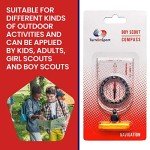 Boy Scout Compass for Kids | Orienteering Compass - Liquid Filled Compass - Camping Compass - Kids Compass - Map Compass Waterproof & Lightweight Small Survival Hiking Compass Mini Camping Compass