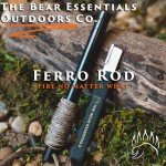 The Bear Essentials 6" x 1/2" Large Ferro Rod & Tungsten Striker - Fire Starter Survival Kit, Reflective Paracord, Waxed Hemp & Burlap Sack -20,000+ Strikes