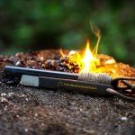 The Bear Essentials 6" x 1/2" Large Ferro Rod & Tungsten Striker - Fire Starter Survival Kit, Reflective Paracord, Waxed Hemp & Burlap Sack -20,000+ Strikes
