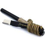 The Bear Essentials 6" x 1/2" Large Ferro Rod & Tungsten Striker - Fire Starter Survival Kit, Reflective Paracord, Waxed Hemp & Burlap Sack -20,000+ Strikes