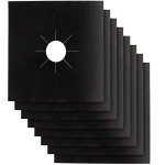 Stove Burner Covers - Gas Stove Protectors Black 0.2mm Double Thickness, Reusable, Non-Stick, Fast Clean Liners for Kitchen/Cooking. Stove top Covers Gas Burners Size 10.6" x 10.6" BPA Free(8 Packs)