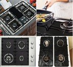 Stove Burner Covers - Gas Stove Protectors Black 0.2mm Double Thickness, Reusable, Non-Stick, Fast Clean Liners for Kitchen/Cooking. Stove top Covers Gas Burners Size 10.6" x 10.6" BPA Free(8 Packs)