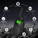 Erelis Long Range Walkie Talkies with 22 FRS Channels, Adults with Lamp, VOX, LCD Display for Outdoor Activities - Black