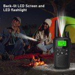 Erelis Long Range Walkie Talkies with 22 FRS Channels, Adults with Lamp, VOX, LCD Display for Outdoor Activities - Black