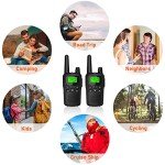 Erelis Long Range Walkie Talkies with 22 FRS Channels, Adults with Lamp, VOX, LCD Display for Outdoor Activities - Black