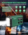Emergency Crank Radio, 20000mAh / 74000mWh Solar Hand Crank Weather Radio with NOAA/AM/FM, Battery Powered Radio with Cell Phone Charger, Reading Lamp, Flashlight & SOS for Emergencies/Home