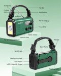 Emergency Crank Radio, 20000mAh / 74000mWh Solar Hand Crank Weather Radio with NOAA/AM/FM, Battery Powered Radio with Cell Phone Charger, Reading Lamp, Flashlight & SOS for Emergencies/Home