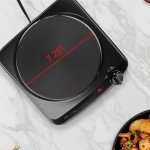 OVENTE Electric Countertop Single Burner, 1000W Cooktop with 7.25 Inch Cast Iron Hot Plate, 5 Level Temperature Control, Compact Cooking Stove and Easy to Clean Stainless Steel Base, Black BGS101B
