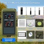 DonDofla Compass Hiking Survival Gear, Backpacking Multifunction Field Scout Compas for Girl Boy, Durable Map Reading Geology Activities Hunting Camping Navigation