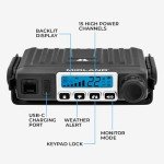 Midland – MXT115 - 15 Watt GMRS MicroMobile Two Way Trails Radio - Off Roading Outdoor RZR Farm - 8 Repeater Channels Extended Range - External Magnetic Mount Antenna - NOAA Weather Alerts
