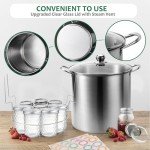 Canning Pot Water Bath Canner with Rack and Mason Jars, 20 Quart Stainless Steel Stock Pots, Canning Supplies Starter Kit Beginners Tools Set, Jar Lifter Tongs and Pickling Kit Accessories