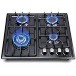 FORIMO Gas Cooktop 22Inch，Built in Gas Cooktop 4 Burners Stainless Steel Stove with NG/LPG Conversion Kit Thermocouple Protection and Easy to Clean