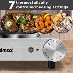 Hot Plate, CUSIMAX Electric Burner 1500W Hot Plate Cooking Single Burner Electric Stove with Heat-up in Seconds Adjustable Temperature Control Silver Stainless Steel Body, Your Kitchen Assistant