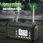 PRUNUS 10000mAh Hand Crank Radio Solar, Battery Powered and USB Charging Emergency Radio, NOAA Weather Radio AM/FM/SW, Torch& Reading Light, SOS Alarm, Power Bank, Compass for Camping 924