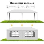 Smartxchoices 10' x 20' Outdoor White Waterproof Gazebo Canopy Tent with Removable Sidewalls Windows Heavy Duty Tent for Party Wedding Events Beach BBQ…