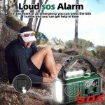 QAUYYW Hand Crank Emergency Radio,37000mWhSolar Powered Hand Crank Portable NOAA AM FM Weather Radio with 3Mode Flashlight and Reading Light,Cell Phone Charger,Home and Emergency Distress Signal