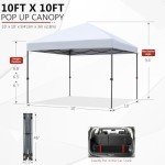 ABCCANOPY Durable Easy Pop up Canopy Tent 10x10, White
