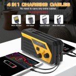 Emergency Radio Hand Crank Radio, 6000mAh AM/FM Weather Radio NOAA Alert with Battery Backup, NOAA Weather Radio with Phone Charger,3 Flashlight Modes,Reading Lamp,SOS Alarm for Emergency,Hurricane