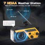 Emergency Radio Hand Crank Radio, 6000mAh AM/FM Weather Radio NOAA Alert with Battery Backup, NOAA Weather Radio with Phone Charger,3 Flashlight Modes,Reading Lamp,SOS Alarm for Emergency,Hurricane