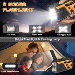 Emergency Radio Hand Crank Radio, 6000mAh AM/FM Weather Radio NOAA Alert with Battery Backup, NOAA Weather Radio with Phone Charger,3 Flashlight Modes,Reading Lamp,SOS Alarm for Emergency,Hurricane