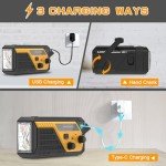 Emergency Radio Hand Crank Radio, 6000mAh AM/FM Weather Radio NOAA Alert with Battery Backup, NOAA Weather Radio with Phone Charger,3 Flashlight Modes,Reading Lamp,SOS Alarm for Emergency,Hurricane