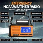 FosPower Emergency Weather Radio (Model D8) NOAA/AM/FM with 37000mWh Portable Power Bank, USB/Solar/Hand Crank Charging, SOS Alarm & Flashlight for Indoor/Outdoor Emergency